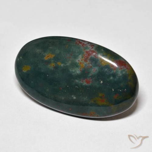 Pedra de Sangue Verde floresta Natural 27.27ct, oval, Opaco