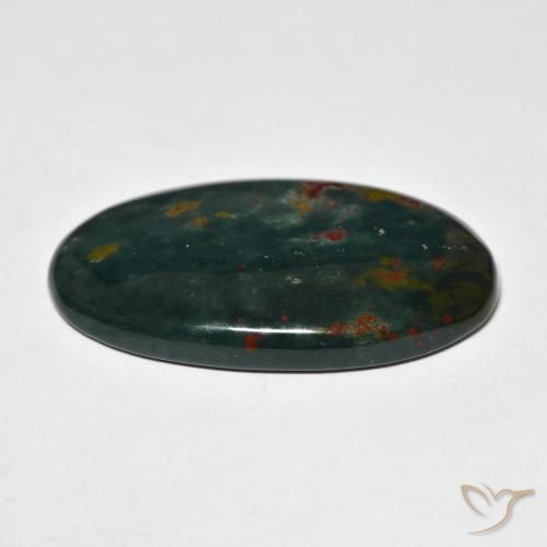 Pedra de Sangue Verde floresta Natural 27.27ct, oval, Opaco