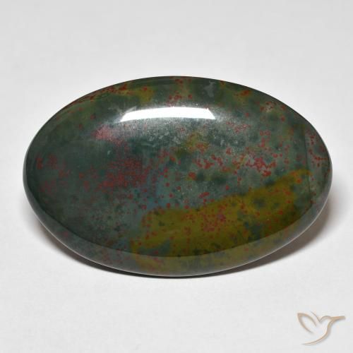 29.70ct Natural verde e vermelho Pedra de Sangue, oval, Opaco