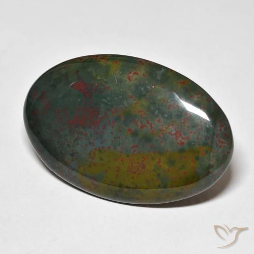 Pedra de Sangue verde e vermelho Natural 29.70ct, oval, Opaco