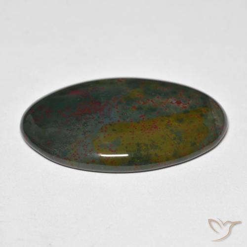 Pedra de Sangue verde e vermelho Natural 29.70ct, oval, Opaco