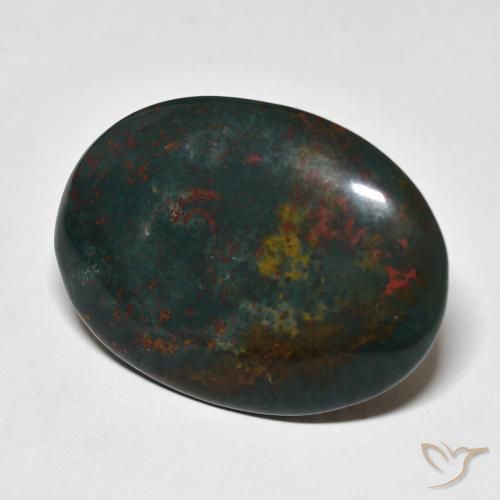 Pedra de Sangue Verde escuro Natural 21.16ct, oval, Opaco