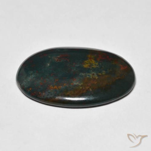 Pedra de Sangue Verde escuro Natural 21.16ct, oval, Opaco