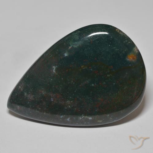 67.25ct Natural Verde floresta Pedra de Sangue, Formato de pêra, Opaco