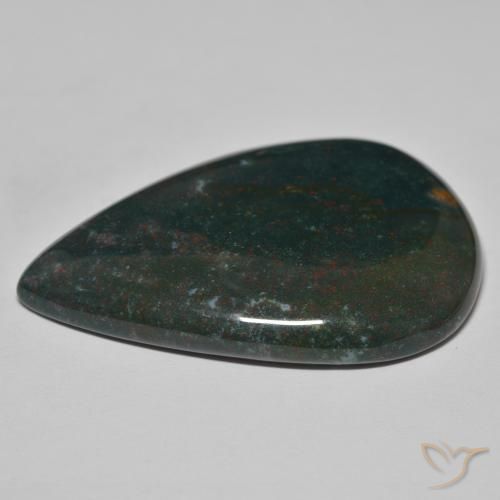 Pedra de Sangue Verde floresta Natural 67.25ct, Formato de pêra, Opaco