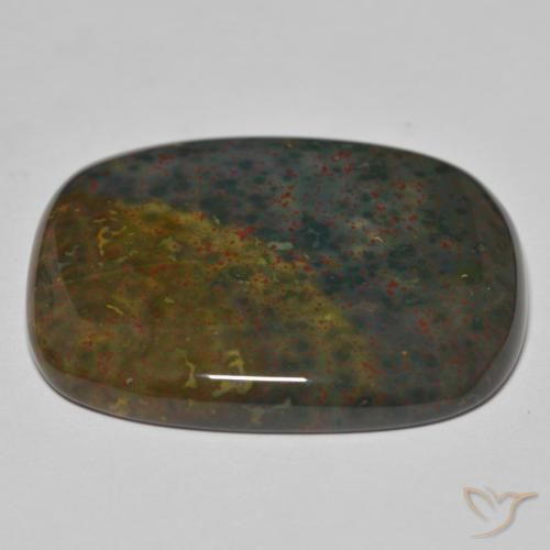 Pedra de Sangue verde e vermelho Natural 36.98ct, Almofada, Opaco