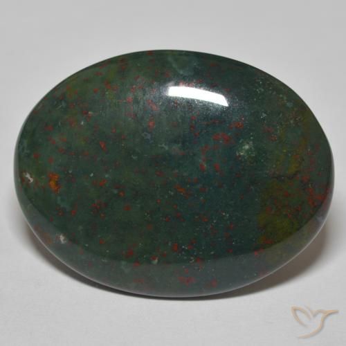 25.83ct Natural verde escuro Pedra de Sangue, oval, Opaco