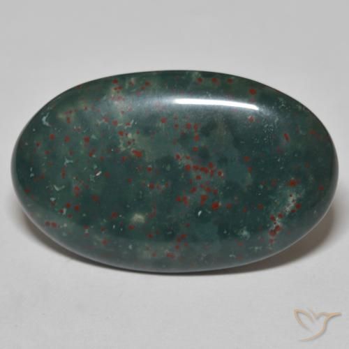 19.51ct Natural Verde escuro Pedra de Sangue, oval, Opaco