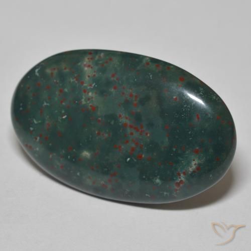 Pedra de Sangue Verde escuro Natural 19.51ct, oval, Opaco