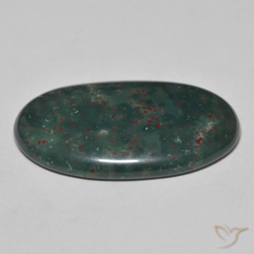 Pedra de Sangue Verde escuro Natural 19.51ct, oval, Opaco