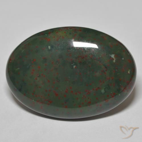 27.94ct Natural verde com vermelho Pedra de Sangue, oval, Opaco