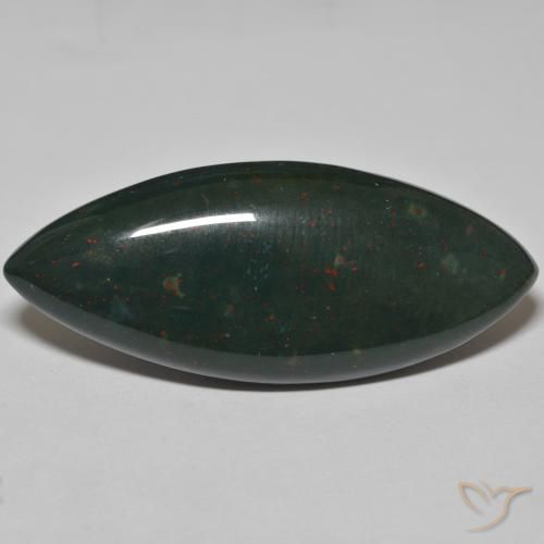 49.29ct Natural verde escuro Pedra de Sangue, Marquesa, Opaco