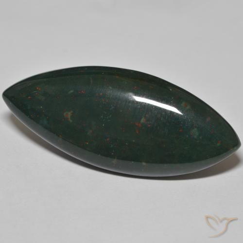 Pedra de Sangue verde escuro Natural 49.29ct, Marquesa, Opaco