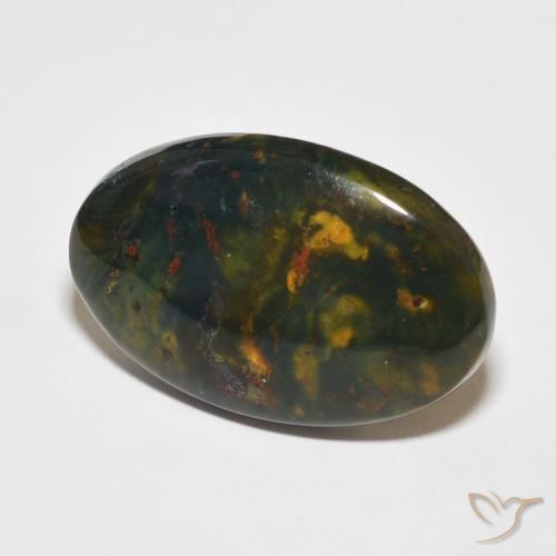 Pedra de Sangue Multicolorido Natural 20.80ct, Corte Oval, Opaco