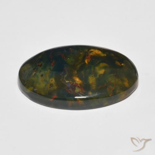 Pedra de Sangue Multicolorido Natural 20.80ct, Corte Oval, Opaco