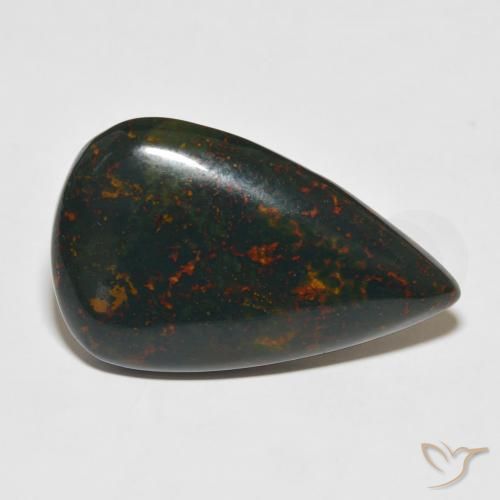 Pedra de Sangue Multicolorido Natural 31.81ct, Formato de pêra, Opaco