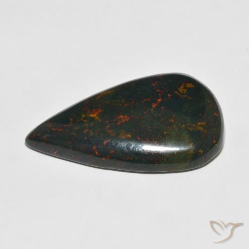 Pedra de Sangue Multicolorido Natural 31.81ct, Formato de pêra, Opaco
