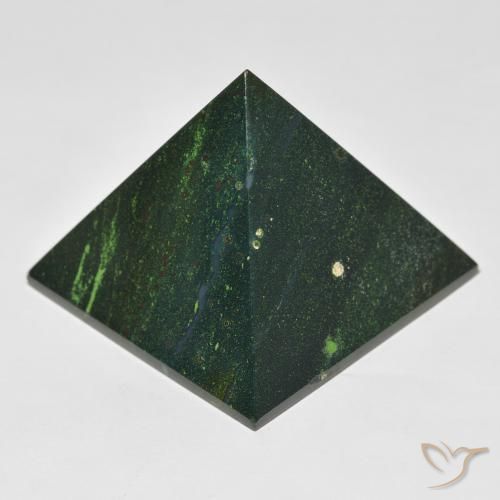 Pedra de Sangue Verde escuro Natural 125.94ct, Quadrado, Opaco