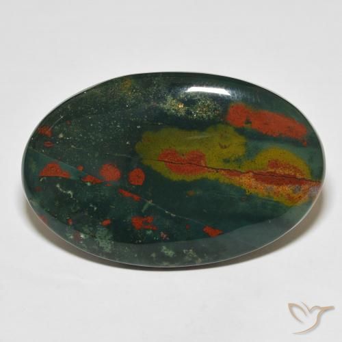 31.60ct Natural Multicolorido Pedra de Sangue, oval, Opaco