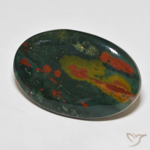 Pedra de Sangue Multicolorido Natural 31.60ct, oval, Opaco