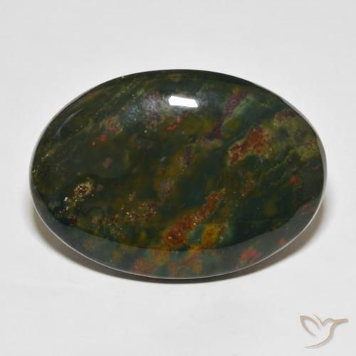39.09ct Natural verde e vermelho Pedra de Sangue, oval, Opaco