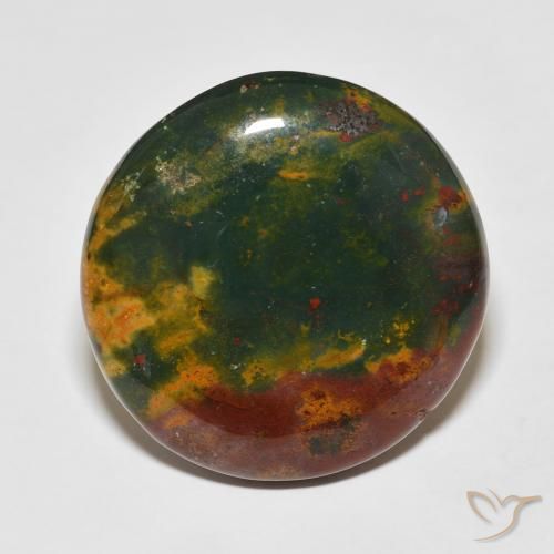 Pedra de Sangue Multicolorido Natural 29.37ct, Corte Redondo, Opaco