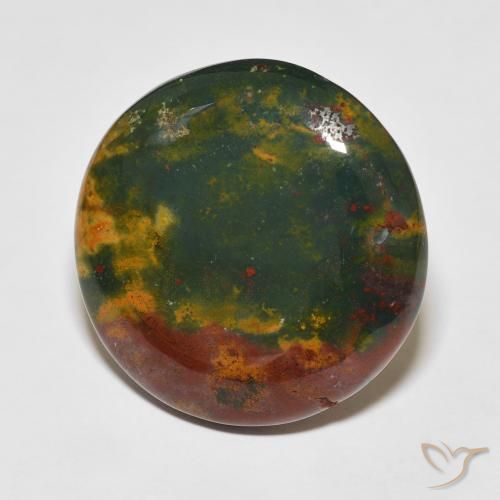 Pedra de Sangue Multicolorido Natural 29.37ct, Corte Redondo, Opaco