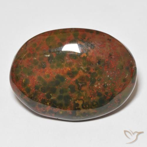 28.08ct Natural verde e vermelho Pedra de Sangue, oval, Opaco