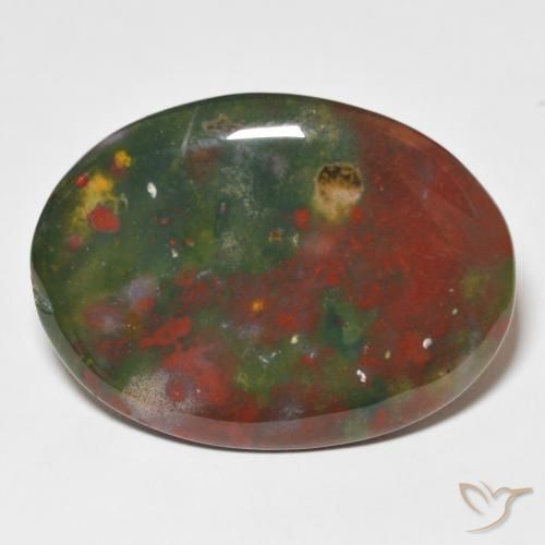 23.01ct Natural verde e vermelho Pedra de Sangue, oval, Opaco