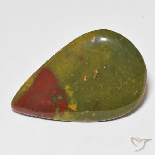 13.94ct Natural Multicolorido Pedra de Sangue, Formato de pêra, Opaco
