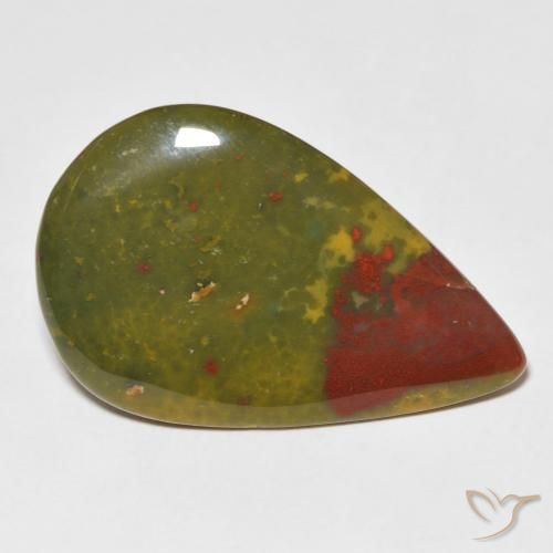 Pedra de Sangue Multicolorido Natural 13.94ct, Formato de pêra, Opaco