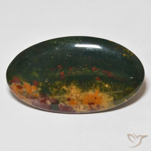 27.37ct Natural verde e vermelho Pedra de Sangue, oval, Opaco