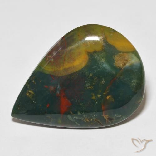 25,03 ct Pear Bloodstone, 33,3 x 24,2 mm de Madagascar, Photo A