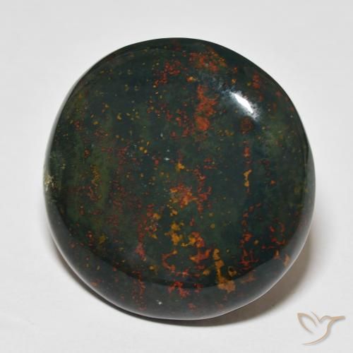 Pedra de Sangue verde e vermelho Natural 34.68ct, Redondo, Opaco