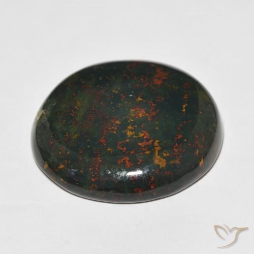 Pedra de Sangue verde e vermelho Natural 34.68ct, Redondo, Opaco