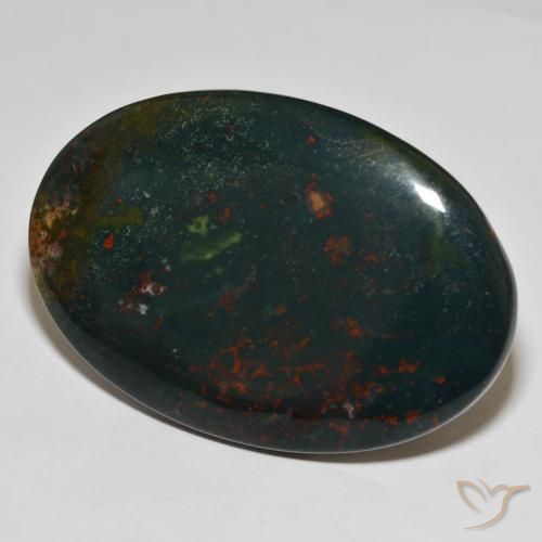 Pedra de Sangue Verde escuro Natural 70.16ct, oval, Opaco