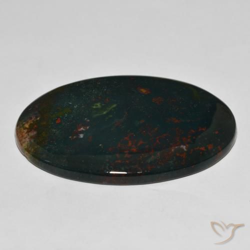 Pedra de Sangue Verde escuro Natural 70.16ct, oval, Opaco