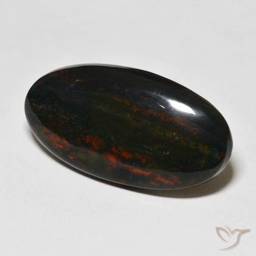 Pedra de Sangue Multicolorido Natural 28.60ct, Corte Oval, Opaco