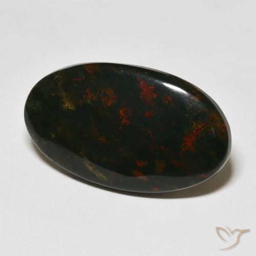 Pedra de Sangue Multicolorido Natural 18.45ct, oval, Opaco