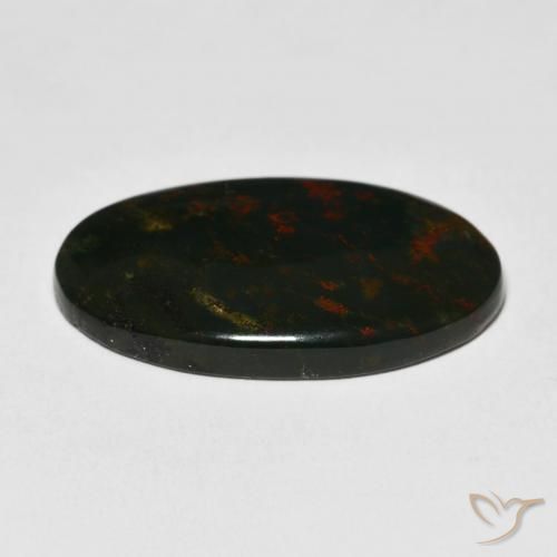 Pedra de Sangue Multicolorido Natural 18.45ct, oval, Opaco