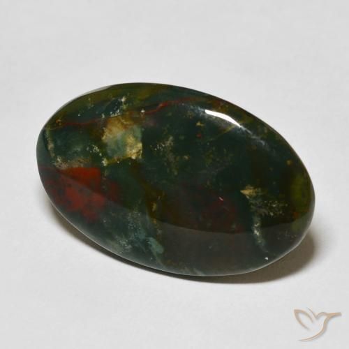 Pedra de Sangue Multicolorido Natural 17.22ct, oval, Opaco