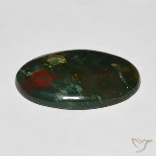 Pedra de Sangue Multicolorido Natural 17.22ct, oval, Opaco