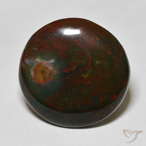 29.21ct Natural verde e vermelho Pedra de Sangue, Redondo, Opaco
