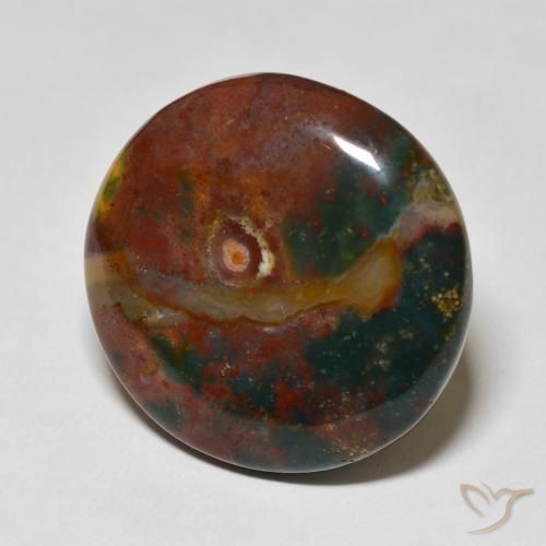Pedra de Sangue Multicolorido Natural 27.51ct, Redondo, Opaco