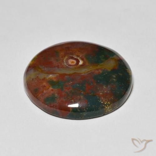 Pedra de Sangue Multicolorido Natural 27.51ct, Redondo, Opaco