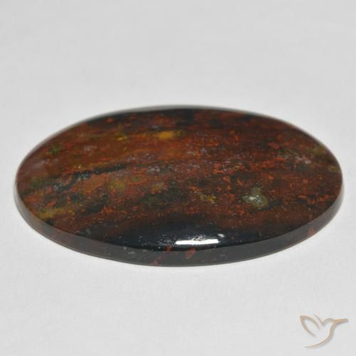 Pedra de Sangue Multicolorido Natural 44.08ct, oval, Opaco
