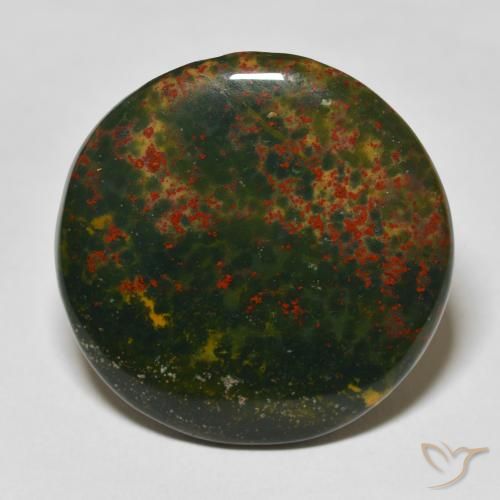 25.91ct Natural verde e vermelho Pedra de Sangue, Redondo, Opaco