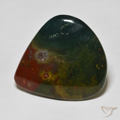 38.95ct Natural Verde escuro Pedra de Sangue, Formato de pêra, Opaco