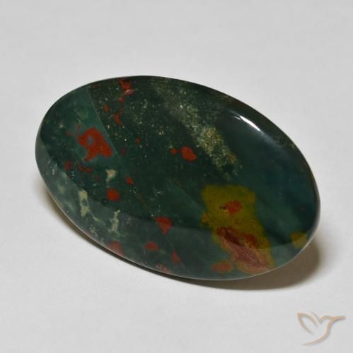 Pedra de Sangue Verde escuro Natural 38.07ct, oval, Opaco