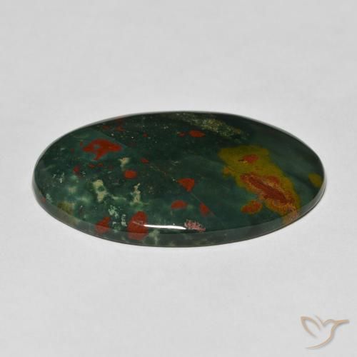 Pedra de Sangue Verde escuro Natural 38.07ct, oval, Opaco